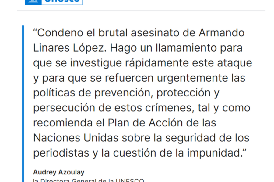 La Directora General De Unesco Condena El Asesinato Del Periodista Armando Linares López En 7267